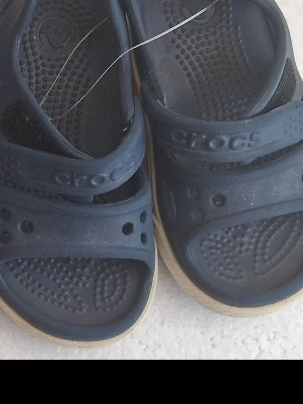 Toddler Unisex Navy Blue Crocs C6 Open Toe Sandals Pre-Owned